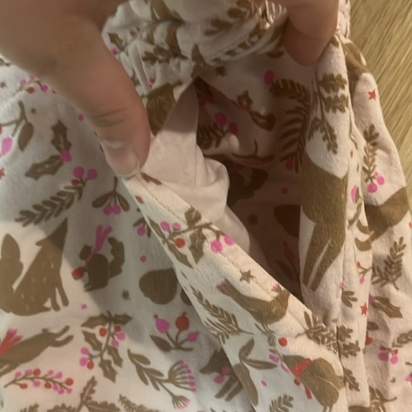 Boden Pink Cotton Holiday Winter Animal Print Pajama Pants Tie Waist Medium - Picture 7 of 8